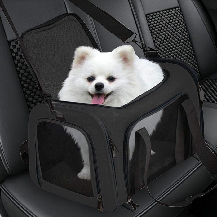 Транспортна переноска для тварин, сумка-переноска, чорна. Зручна та портативна переноска для собак та котів. Складана, стабільна та безпечна для подорожей.