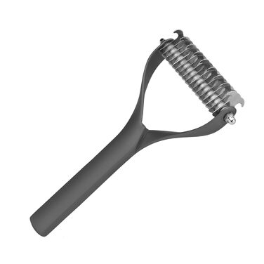 Гребінець для собак та котів з довгою шерстю, 2-етапний, для видалення підшерстя, з цинкової сплави, довговічний, для бережного догляду за шкірою, ефективний проти ковтунів та випадання шерсті (Чорний, L)