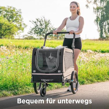 Легкий велосипедний візок для собак 2-в-1 – для собак вагою до 30 кг, складаний, з кулером, прапорцем безпеки та м'яким килимком, сумісний з електровелосипедами