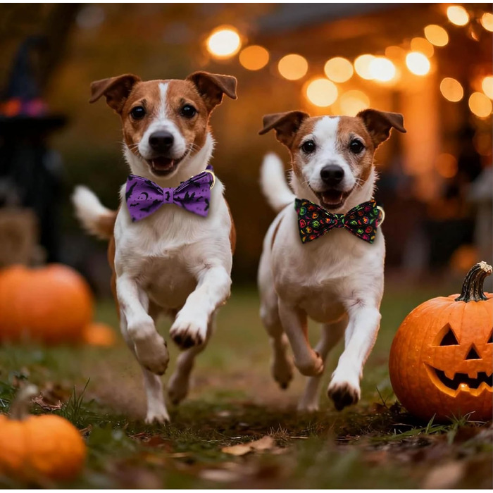 Персоналізоване собаче ошийник з металевою застібкою, двостороннє оксамитове ошийник з іменем та номером телефону, регульовані розміри для собак маленьких, середніх та великих порід (на Хелловін)
