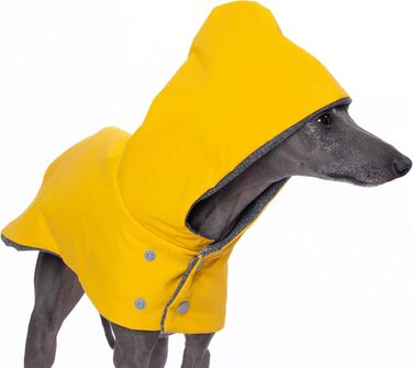 Водонепроникний дощовик Yigi з капюшоном та отвором для шлейки, з флісовою підкладкою, теплий, дихаючий пончо для собак, куртка для італійських віндхундів (X-Large)