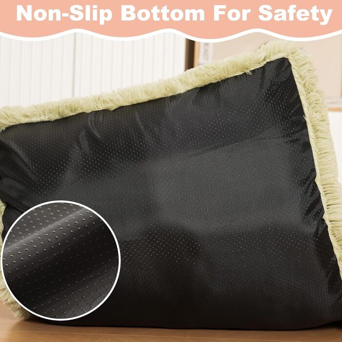 Водонепроникне собаче ліжко Bedfolks знімний, пральний чохол, м'який наповнювач з штучного хутра для великих собак, зручне ліжко-будка, 88,9 x 58,4 см, Темно-сірий (Large), Світло-зелений