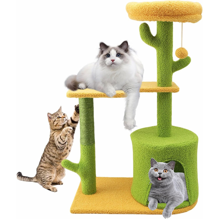iFCOW Крактауерм: кігтеточка-вежа з платформами та стійкою 80 см для котів середніх порід