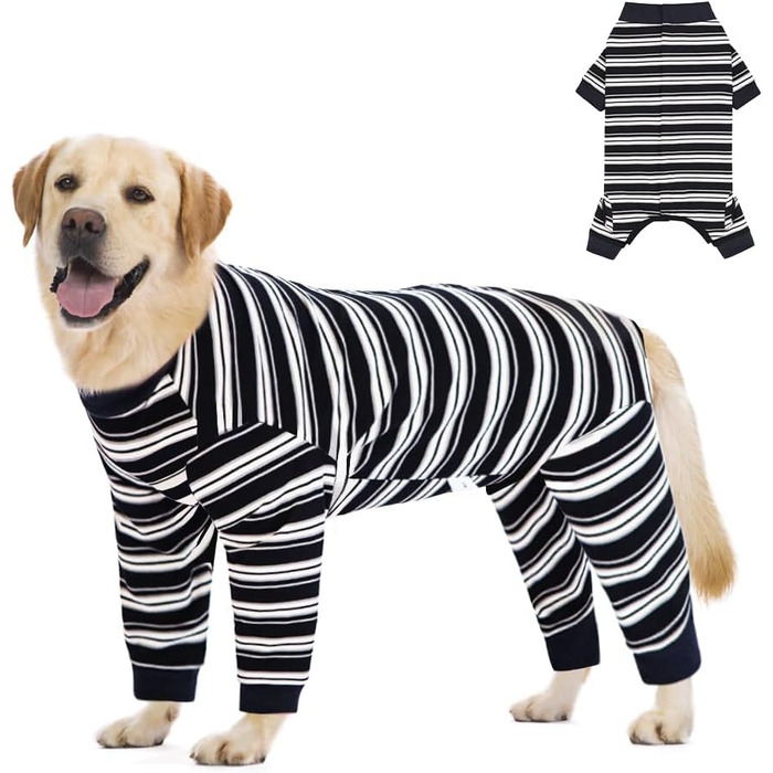 Захисний одяг для собак після операції: повний костюм для собак, що відновлюються (дівчатка, хлопчики), чорний