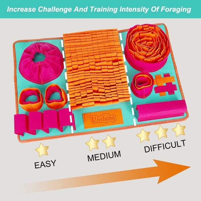 Інтерактивна килимок-нюхалка для собак та котів, сповільнює харчування, знімає стрес, оранжевий, червоний, блакитний