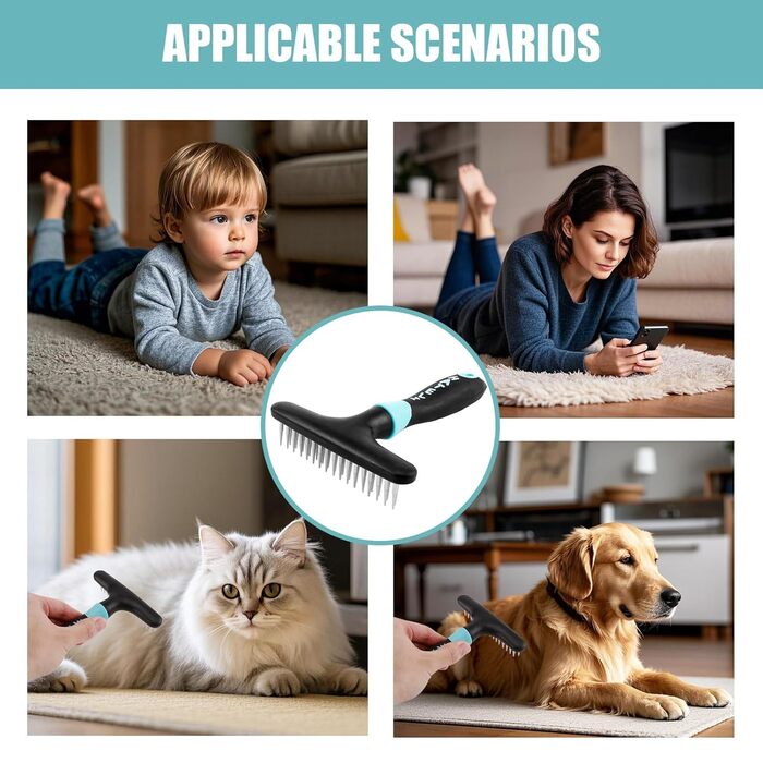 Гребінець для вичісування шерсті котів та собак, дворядний, для догляду за тваринами, видалення пуху та бруду, видалення бліх, набір, для котів та собак, видалення матової шерсті, для малих та середніх порід