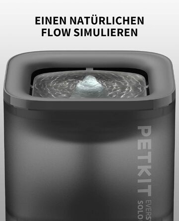 Фонтан-поїлка для котів та собак PETKIT CYBERTAIL, 1.85л, безшумний (25дБ) з LED-підсвіткою та бездротовим насосом, темно-сірий