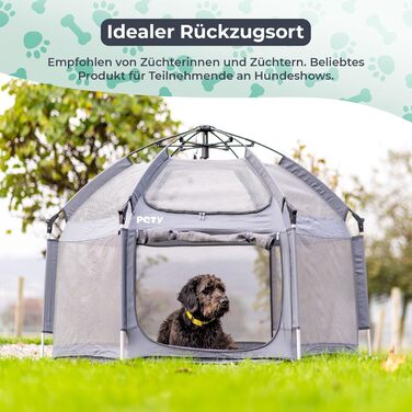 Клітка-переноска для собак Pety - 150 x 100 см, сіра. Переносне зоо-вольєр для відпочинку на природі та вдома. З сумкою та кілочками.