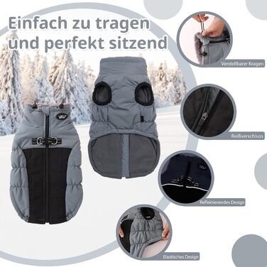 Тепла зимова жилетка для собак Savlot з D-кільцем, бавовна, розмір M, блакитна