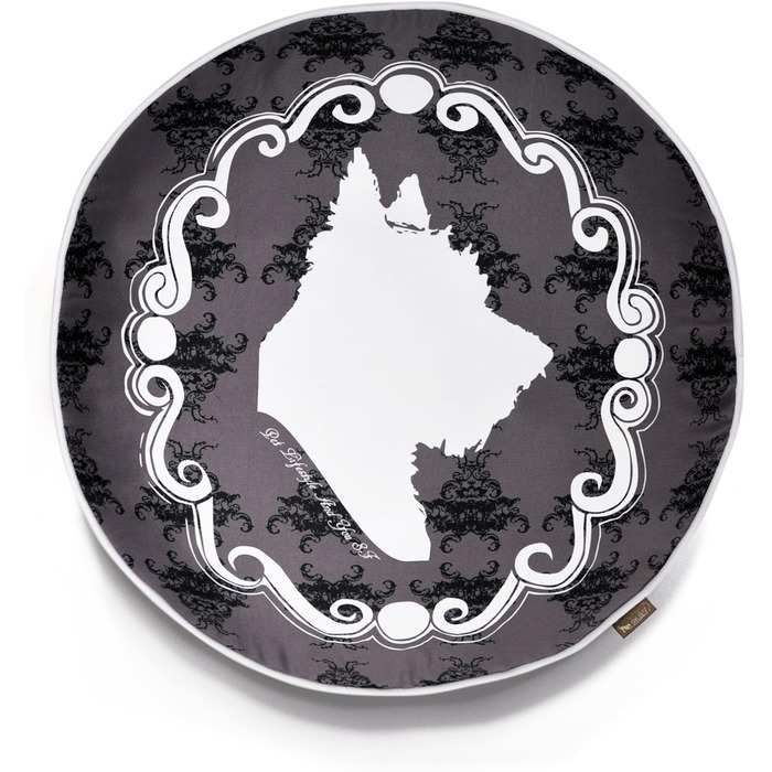 Кругле ліжко для домашніх тварин P.A.Y. Camouflage (піксельний камуфляж), білий колір, розмір S, чорний