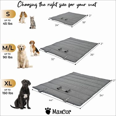 Килимок для собак великих порід, прямокутний, для суглобів, двосторонній, літо/зима, легко переносити, не деформується, машинне прання (S (45 x 60 см), антрацит)