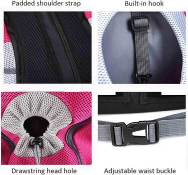 Рюкзак для кота/маленької собаки, до 3 кг, дихаючий, регульований, рожевий