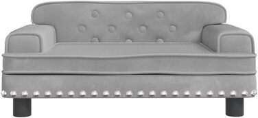 Крісло-ліжко для собак та котів, сірого кольору, 70x45x30 см, з м'якої тканини (велюру)