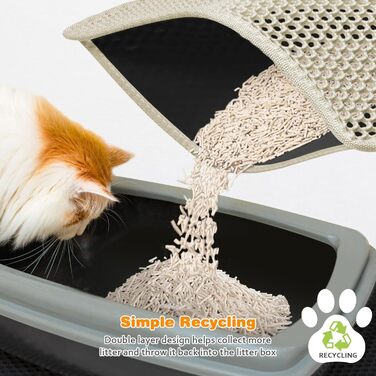 Килимок для котів Blissstorm Matte 60x90см, двошаровий EVA, вологонепроникний, антиковзкий, легко миється. Килимок для котів, хакі