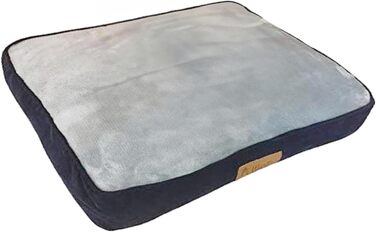 Ліжко для собак Ellie-Bo Jumbo з бортами з корду та штучного хутра, 152x100 см, сіре/синє