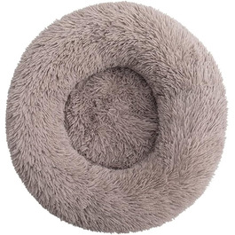 Кругле ліжко для собак та котів Chickwin, тепле м'яке ліжко-донат, зручне та миється, з неслизьким дном, для маленьких, середніх та великих собак (Хакі, 80 см)