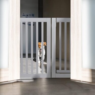 Захисне ворота Relaxdays для собак, сіре, 70x207 см, розкладне, з ніжками