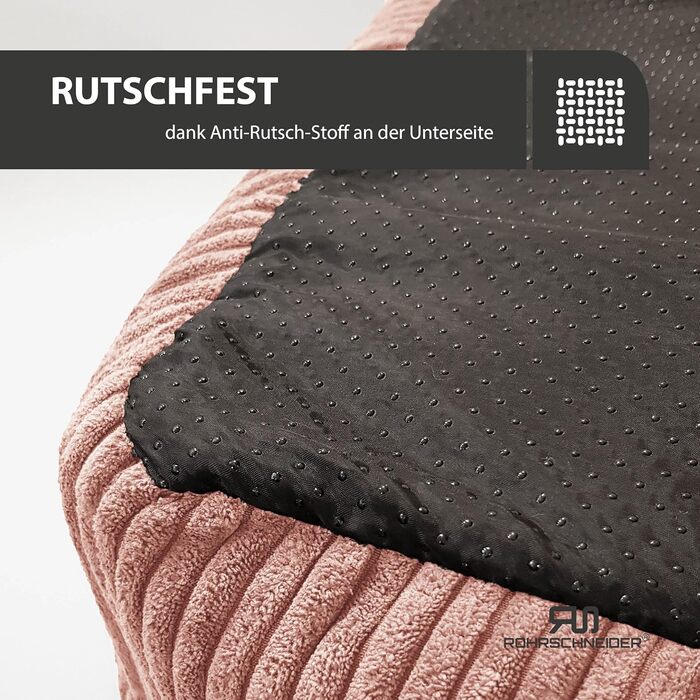 Ляжка для собак | для маленьких собак | з подушкою Cord | знімний чохол | з мискою для корму (55 x 42 см, пудрово-рожевий)