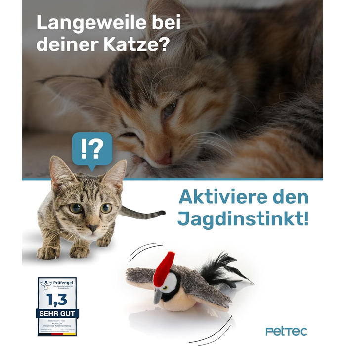 Інтерактивна іграшка для котів PetTec® з лазерним вказівником - автоматична, електрична, для зайнятості 24/7