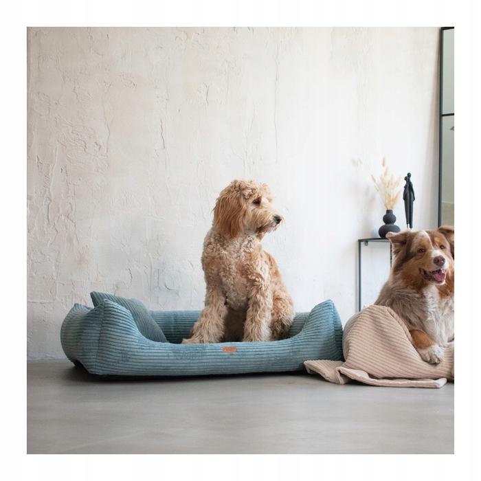 Ортопедичне ліжко для собак DENZOO, синій, 90 см x 75 см
