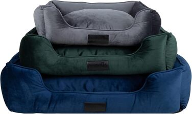 Ліжко District 70 VELURO Box - сірий колір, розмір S - ліжко з ящиком, сіре, S