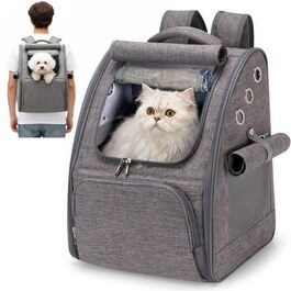 Рюкзак-переноска ALLSOPETS для котів та малих собак, графітово-сірий