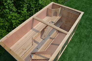 Клітка для дрібних тварин Mucola 117x63x58 см, 3-ярусна, дерев'яна, для хом'яків, мишей, кроликів, з відкидним дахом та рампою