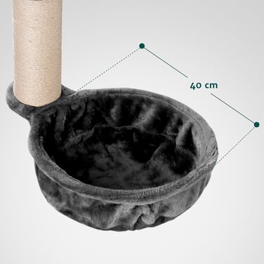 Лягушка для котячого будиночку HappyPet XL, Ø 40 см, з металевим каркасом, 440 г плюшу, до 15 кг, антрацит