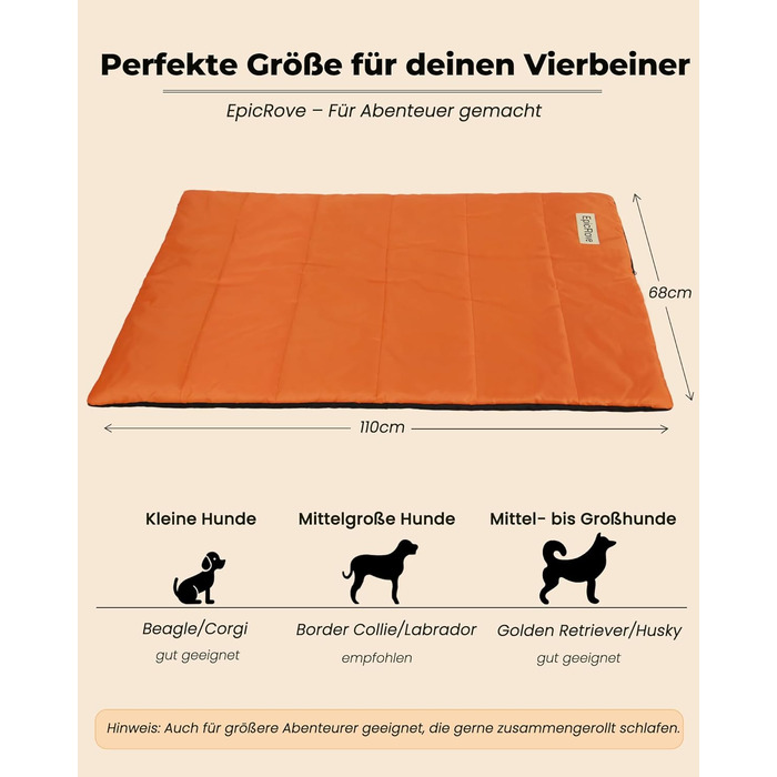 Водонепроникний килимок для собак RovePad Base 110x68 см - неслизький, миючий, стійкий до подряпин, для собак та котів, для подорожей та кемпінгу