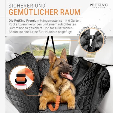 PetKing Premium Автогамак для собак, захисна накидка на заднє сидіння, водонепроникна автодоріжка для перевезення тварин, преміум-якість