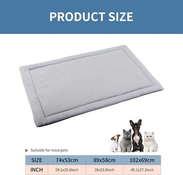 М'який килимок для собак та котів IEUUMLER FC004, 102*69 см / 89*58 см, сірий