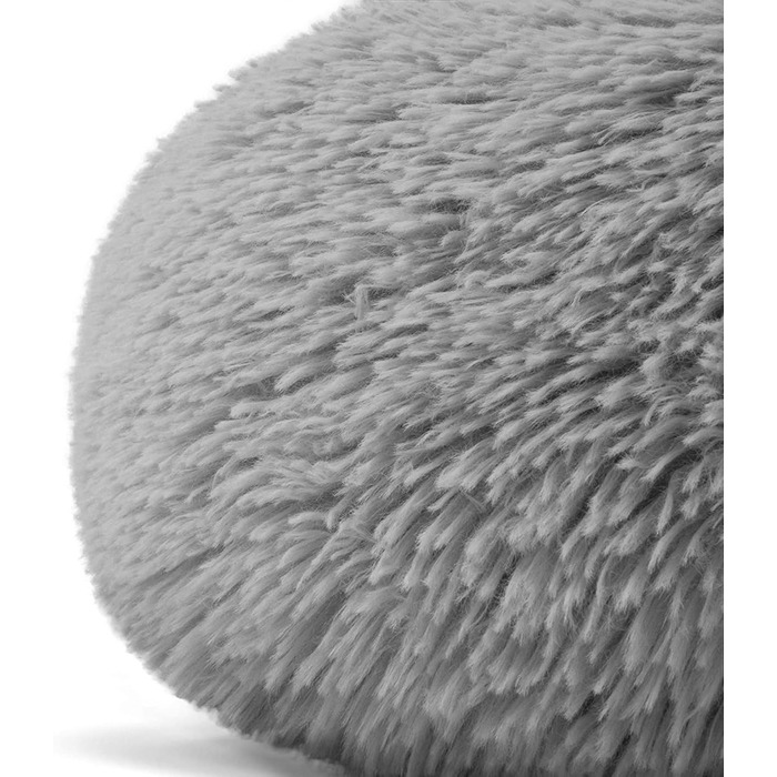 Кругле ліжко для собак та котів, велике, м'яке, сіре (70 см)