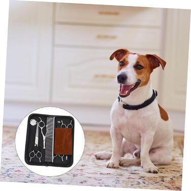 Ножиці для стрижки шерсті собак з нержавіючої сталі - практичні ножиці для грумінгу домашніх тварин з округлими кінцями для точного підстригання шерсті та безпечної роботи