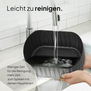 Турбофонтанчик для котів Pretty Paw з датчиком руху, бездротовий, 45 днів роботи від акумулятора, фільтр, 4 л, BPA Free, чорний