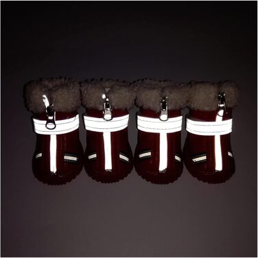 Зимові чоботи для собак - теплий флісовий набір з 4 шт. Водонепроникні шкіряні чоботи для собак з антиковзким покриттям