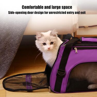 Сумка-переноска для собак, портативна, дихаюча, водонепроникна, легка, для подорожей та прогулянок (фіолетовий)