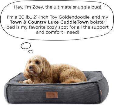 Крізьовий лежак для домашніх тварин Town & Country Luxe CuddleTown, розмір M, 68x57x17 см, кремовий, знімний чохол, протиковзке дно