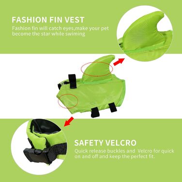 Жилет для собак Snik-S з регульованим поясом, акуляча куртка для собак з короткою мордою (Мопс, Бульдог, Пудель, Бультер'єр, Лабрадор) (Зелений, Розмір M)