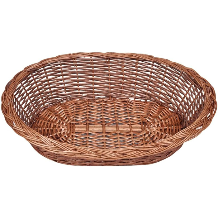Ліжко для собак та котів vidaXL, плетене з лози, натуральне, 70×48×18 см