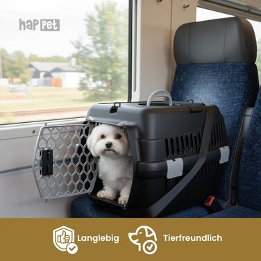 Транспортна переноска для котів та собак TEDDY Grau – міцна, добре провітрювана, 56x37x37 см