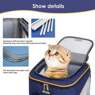 Рюкзак для собак та котів PETCUTE, дихаючий, з висувною підстилкою, прозоре вікно, складаний, з безпечним шнуром, для подорожей, Malachitgrün+Weiß