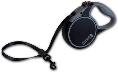 Hundeleine KONG Terrain Small чорний - стягуваний поводок для собак