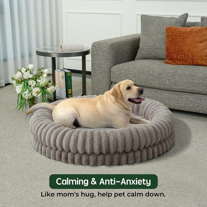 Кругле ортопедичне ліжко для собак BALANCE, для маленьких собак, кошенят та цуценят, з неслизьким дном, 60х60 см, колір: вівсянка