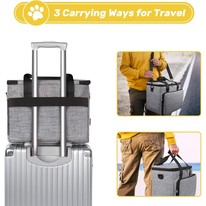 Трансформер для собак Abrimelodi: сумка-переноска, 2 годівниці, кишенька для ласощів, сіра