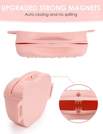 Сумка для ласощів для собак Gobeigo з клікером для дресирування, магнітною застібкою, рожевого кольору