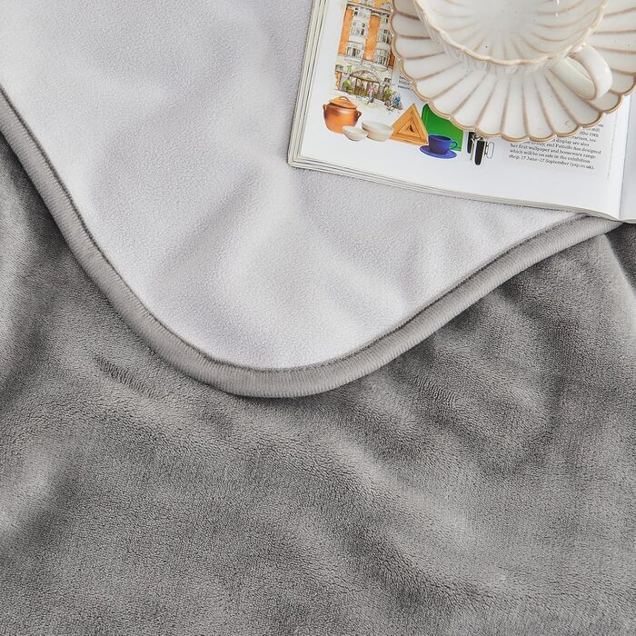 Водонепроникний плед 152x203 см для дорослих, собак, котів, захист меблів, сірий/світло-сірий