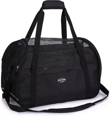 Транспортна переноска для тварин: для собак та котів Comfort Airline, чорна