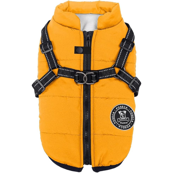 Водонепроникний зимовий одяг для собак: тепла куртка, жилет та манжет для малих, середніх та великих собак. Колір: зелений (L, жовтий)