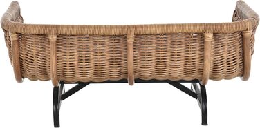 Корзина для собак та котів Retro Design, XL, з подушкою, ротанг, світло-коричневий