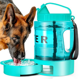 Турбопляшка для собак Lesotc 2200 мл: велика, портативна, для подорожей та кемпінгу (м'ятний)